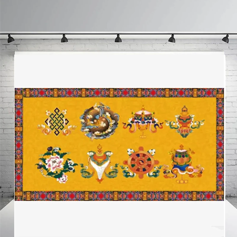 

DIY Full Diamond Painting Eight Auspicious Buddha Statue Cross Stitch 5D Embroidery Thangka Buddhist Diamond Painting Home Decor