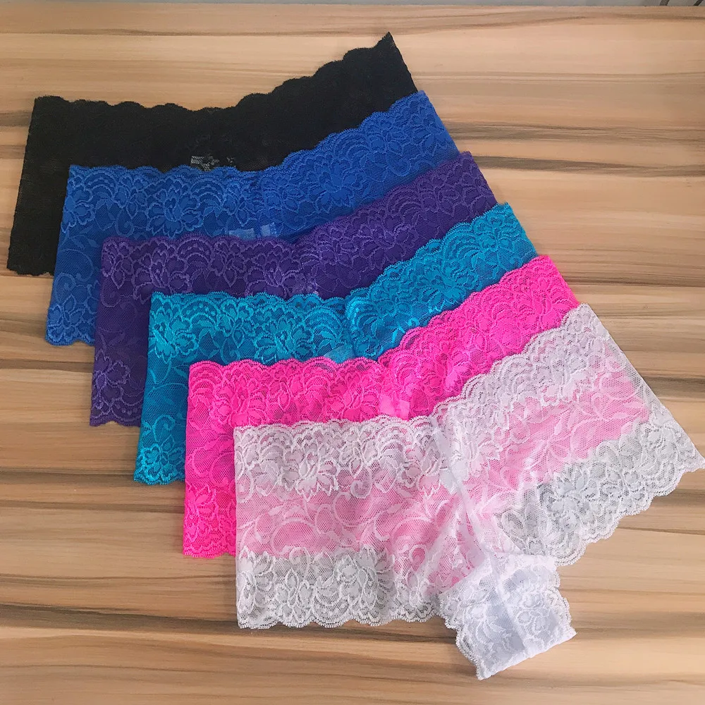 3 шт. женские прозрачные трусики с кружевом | Женская одежда