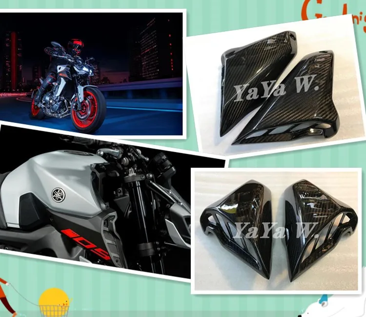 Углеродное волокно для мотоцикла Yamaha MT09 MT-09 2017 2018 Бензобак боковой резервуар