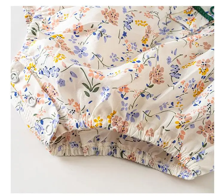 

Summer Baby Bodysuit Green Baby Girl Clothes Newborn Flower Jumpsuit 0-24m Cotton Short Sleeve Princess Clothing Party Infants