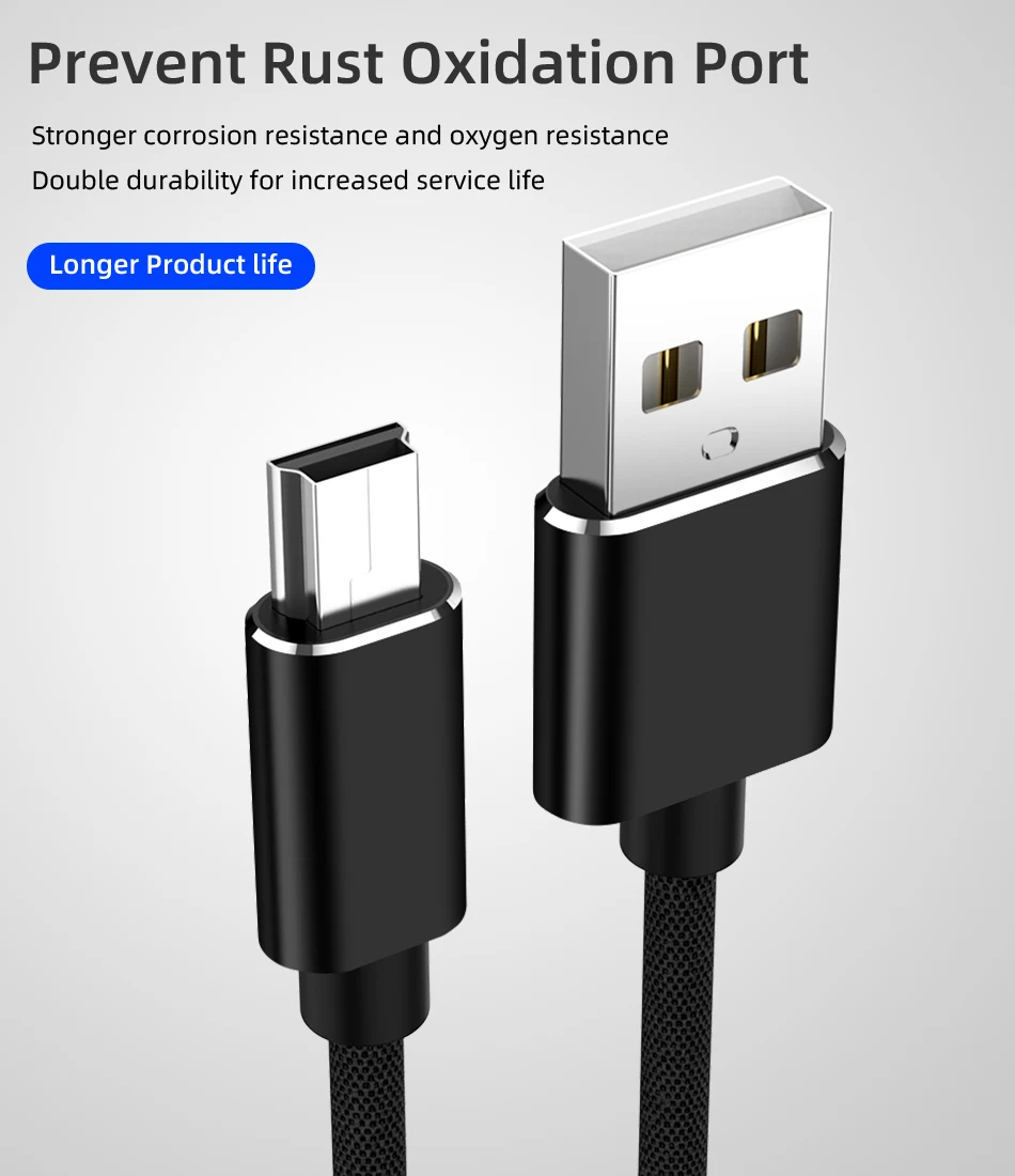 1 м Мини USB кабель мини USB к USB кабель для быстрой передачи данных для MP4 плеера Автомобильный видеорегистратор gps цифровая камера мини USB быстрая передача