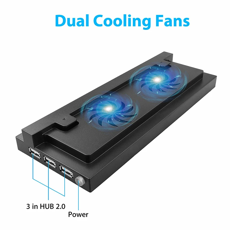 

1 Pcs Cooling Fan for Xbox One S Main Engine Vertical Stand 3 USB Controller Charger Port Dual Fan Cooling Accessories