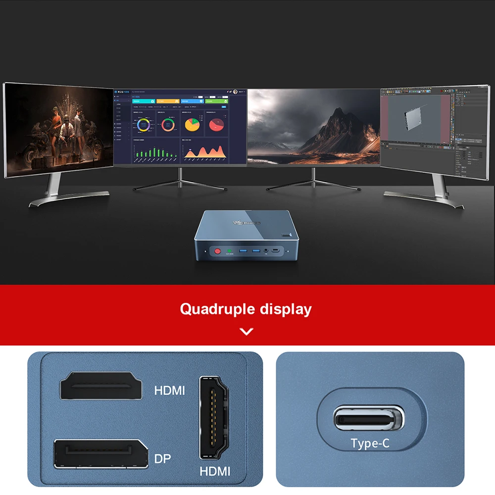Настольный мини ПК Beelink GT R AMD Ryzen 5 3550H 8 ГБ/16 ГБ DDR4 256 ГБ/512 SSD ТБ Wi Fi 6 Windows 10 сканер