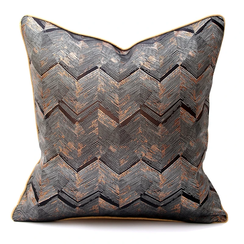 

Modern Style Jacquard Cushion Cover Light Luxury Creative Embroidery Geometric Decorative Pillows Sofa Chair Backrest Pillowcase
