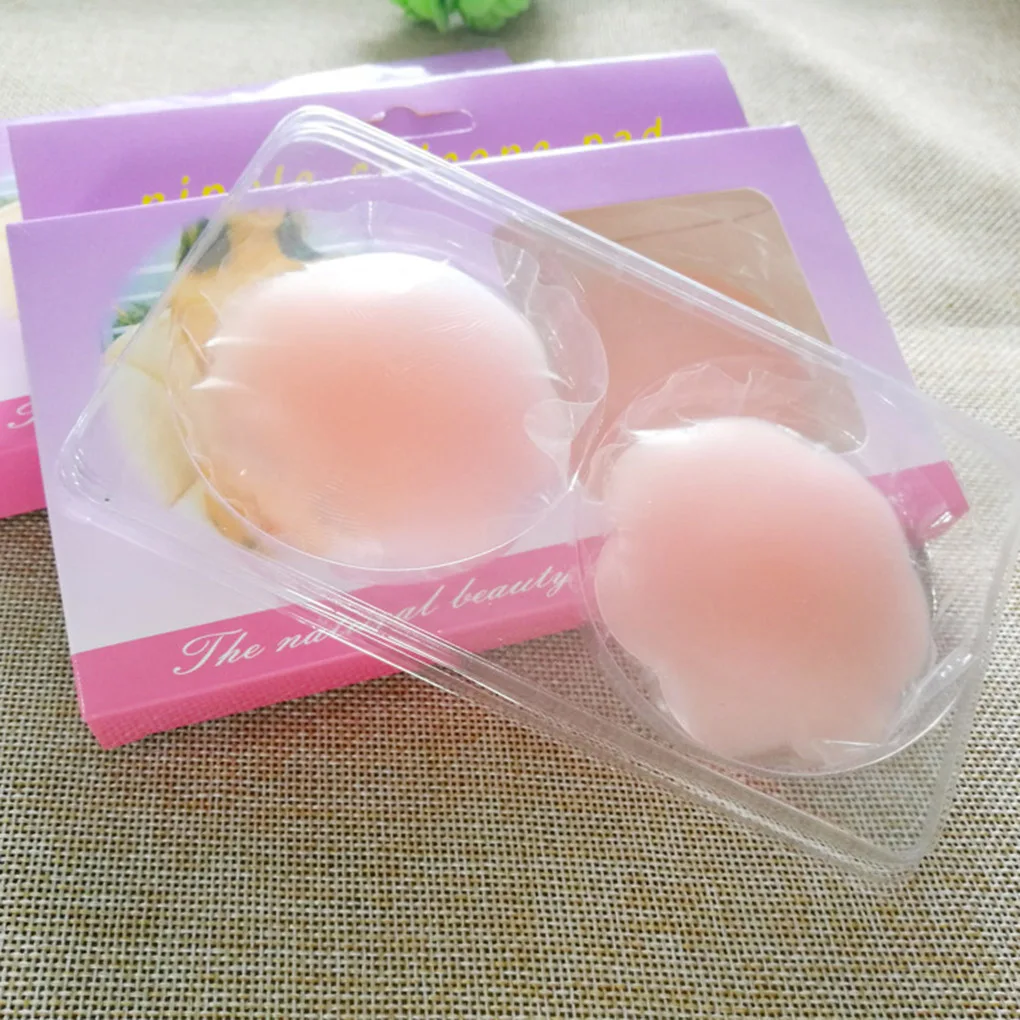 

4 Pairs Reusable Self Adhesive Silicone Breast Nipple Cover Round Flower Breast Pasties Stickers Boobs Natural Pads