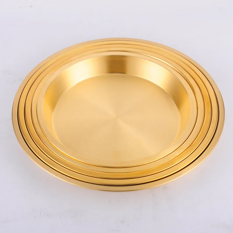 Плотная тарелка из чистой латуни 24-32 см десертная для торта фруктов 1 шт. | Дом и