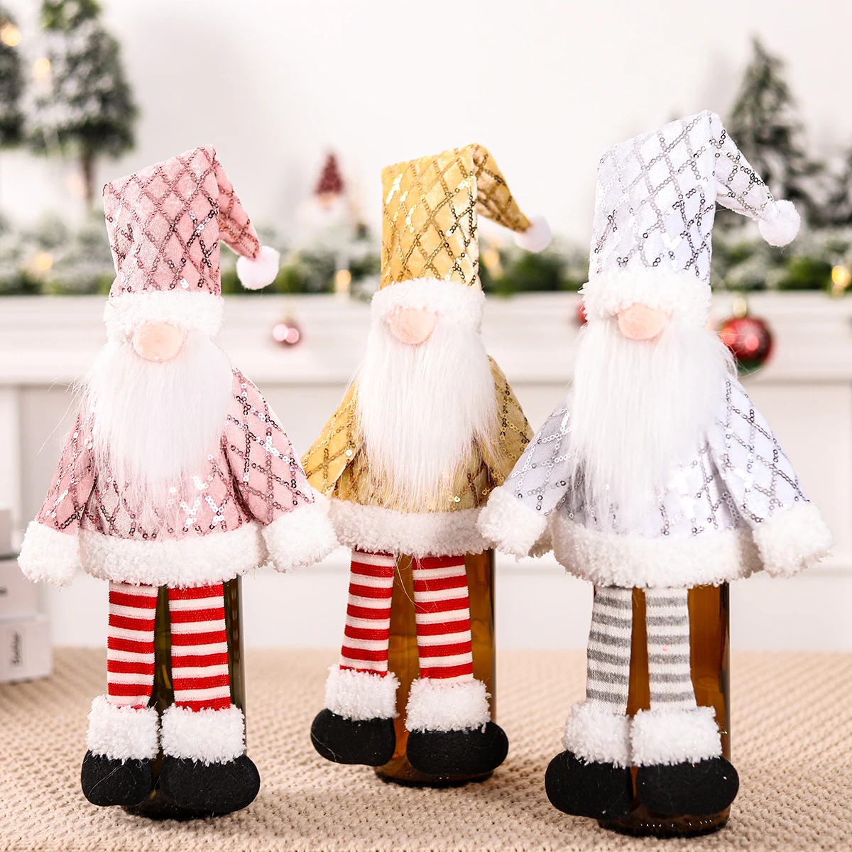 

Чехол для винной бутылки на Рождество для дома 2021, рождественские украшения, рождественские подарки, новый год 2022