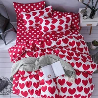 j red white heart pattern lovers bed cover set duvet cover adult child girl boy bed sheet pillowcase comforter bedding set 61005