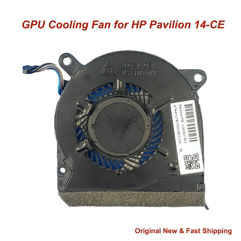Ventilador de refrigeración GPU para ordenador portátil HP Pavilion 14-CE, L19159-001, L26367-001, TPN, Q207, radiador, DC5V