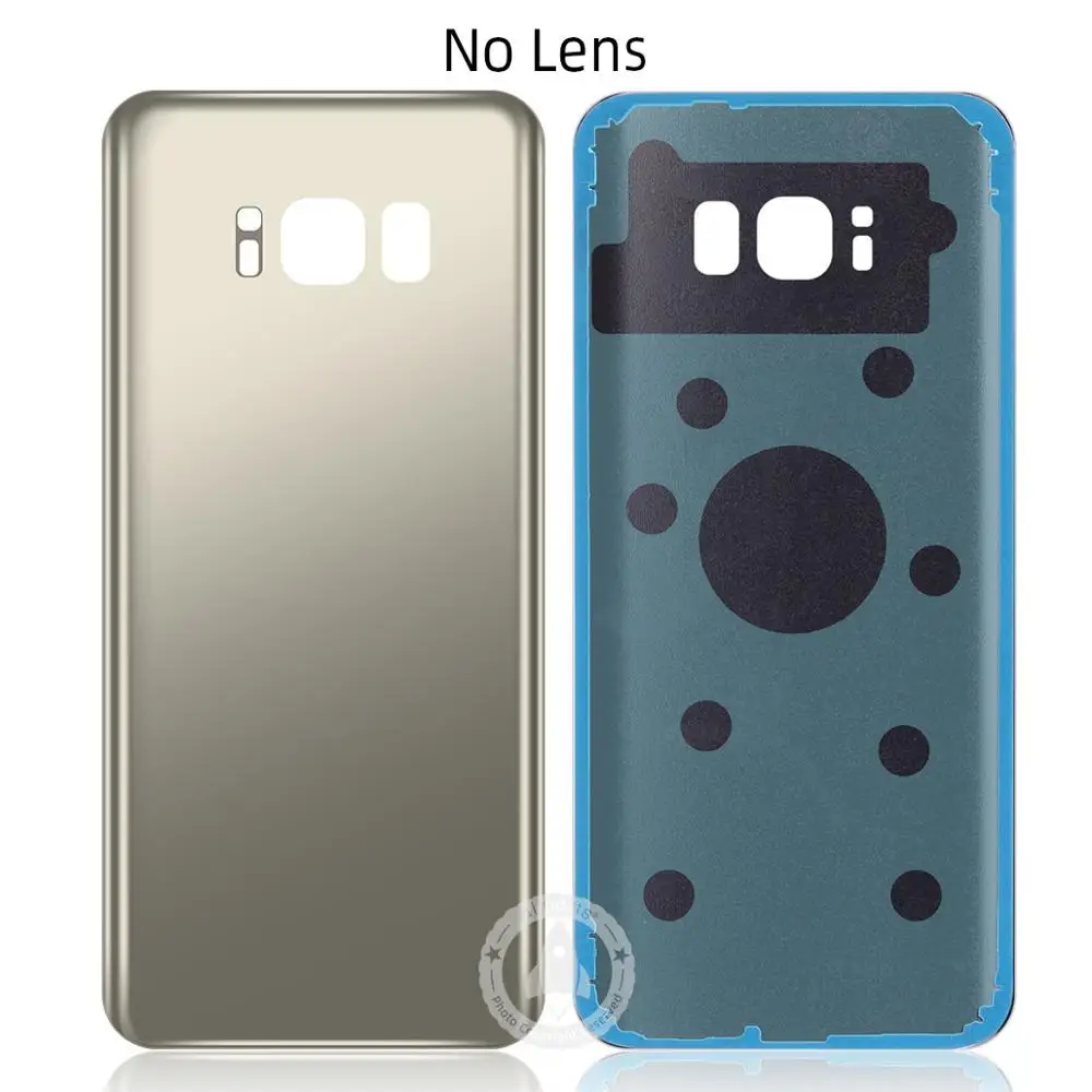 Samsung стеклянный Телефон задняя крышка батареи для samsung S8 Plus корпус S8+ G955 Корпус задняя крышка чехол - Цвет: Gold No Lens