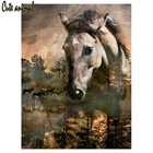 Лес лошади пейзаж алмазная живопись 3d изображения для алмазной вышивки Стразы полная квадратная Круглая Мозаика кристальная живопись