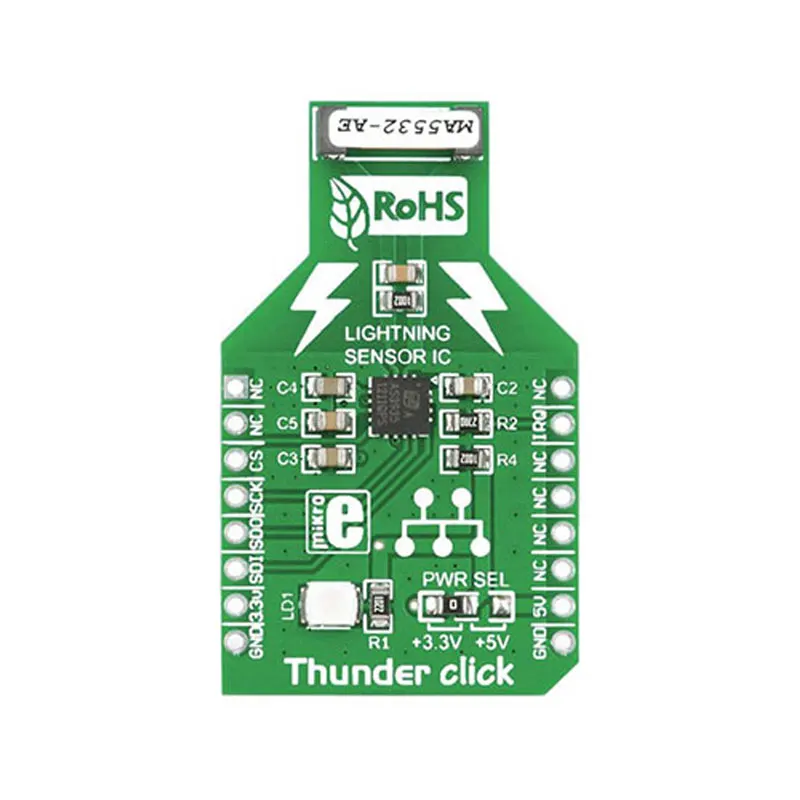 1 шт. x Φ AS3935 датчик обнаружения вспышки mikroBUS клик платформа Thunder макетная