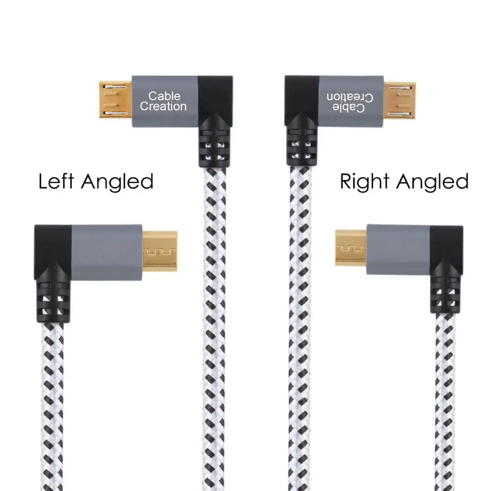 Адаптер Micro USB OTG переходник CableCreation с левым углом от к разъему совместимый игровым