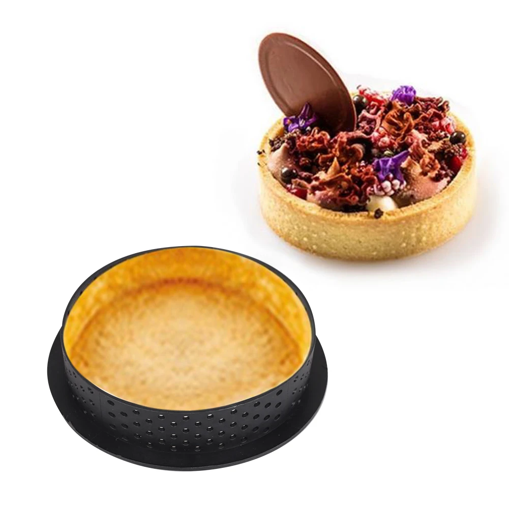 

8PCS Cake Mold Perforated Cutter Round-Shape Mousse Circle Ring Tart Decorating