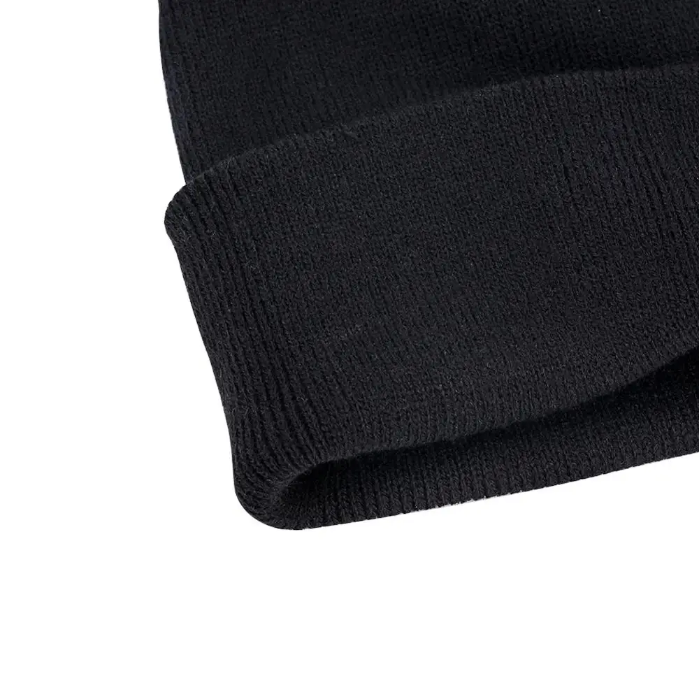 Однотонные вязаные зимние шапки женские серые шапочки в форме бульдога мужская