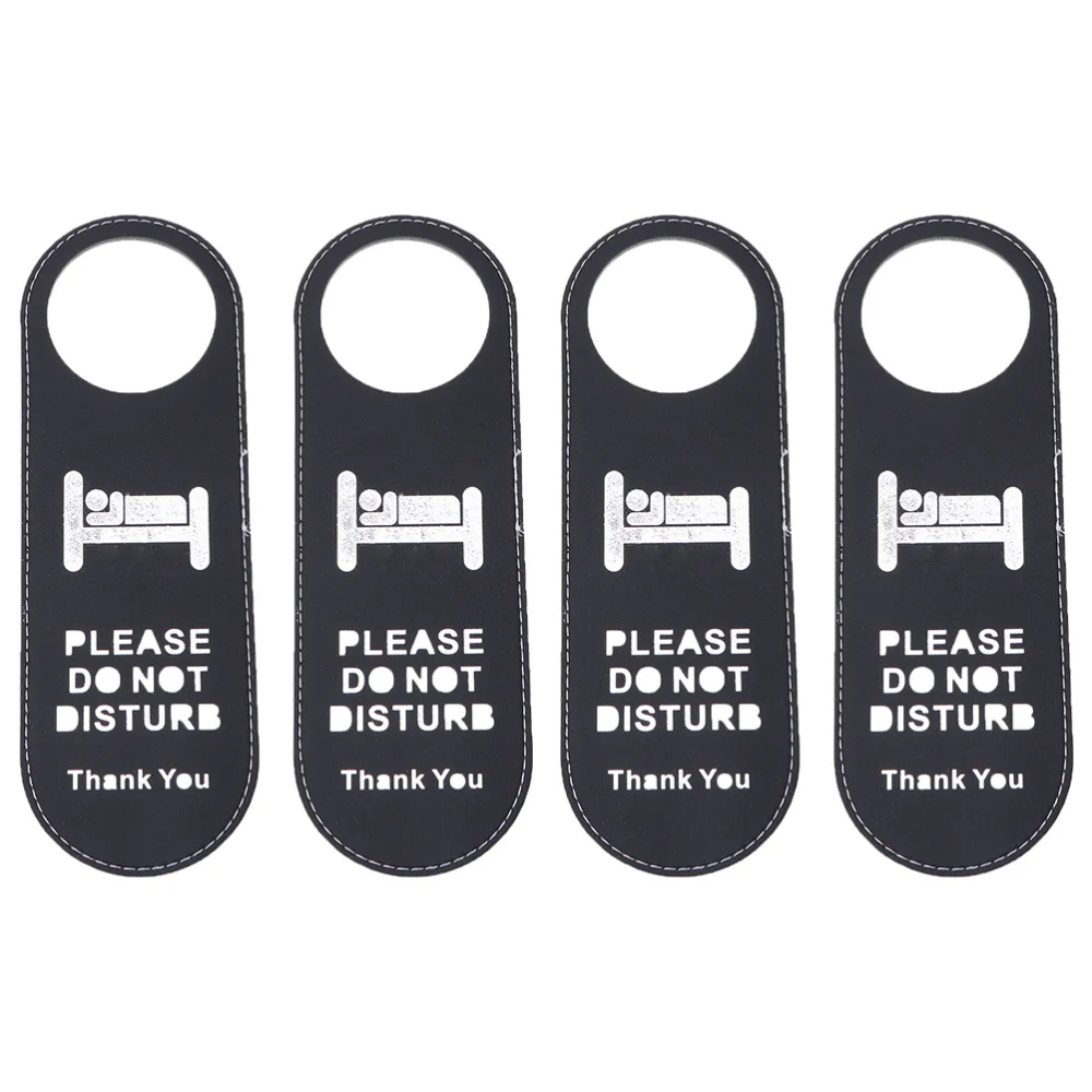 

4pcs Hotel Door Leather Tag Do Not Disturb Tag Door Notification Hanging Tag