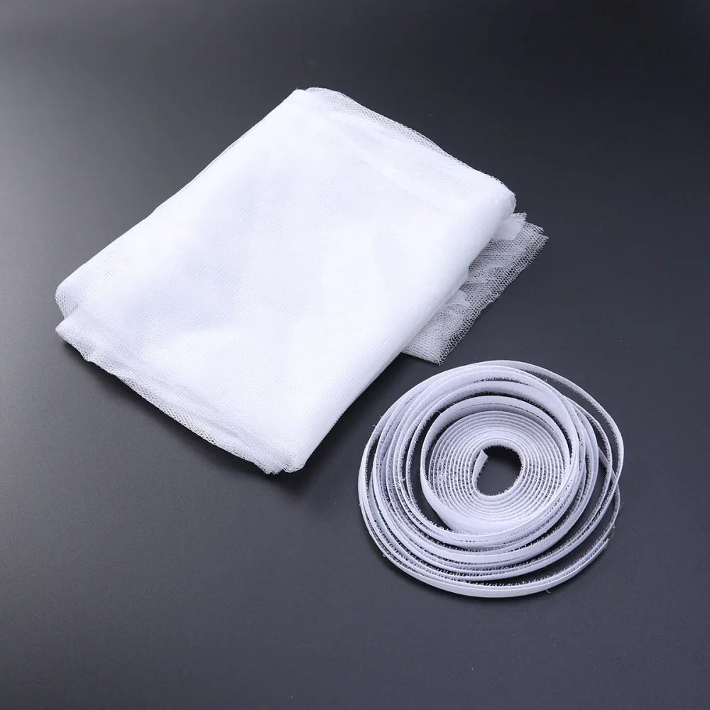 

Self-adhesive DIY Window Screen 130x150cm Netting Mesh Curtain Anti Insect Bugs Fly Mosquito Grill Gauze Cover with Tape (White)