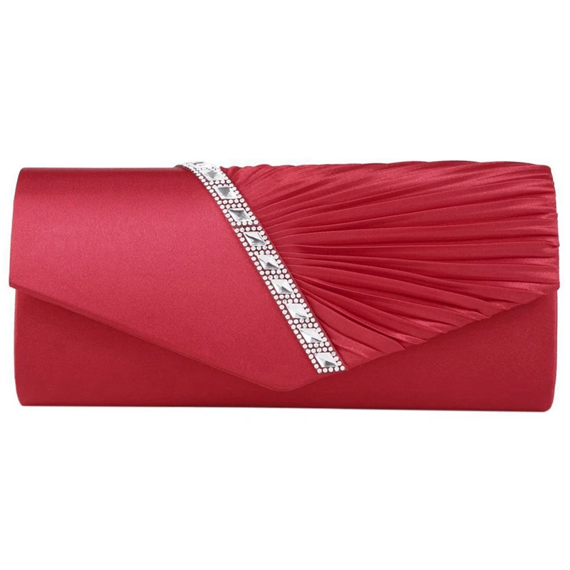 

2 Pcs Bag: 1 Pcs Ladies Diamond Ruffle Clutch Bag & 1 Pcs Coin Purse Tassel Coin Purse Wallet