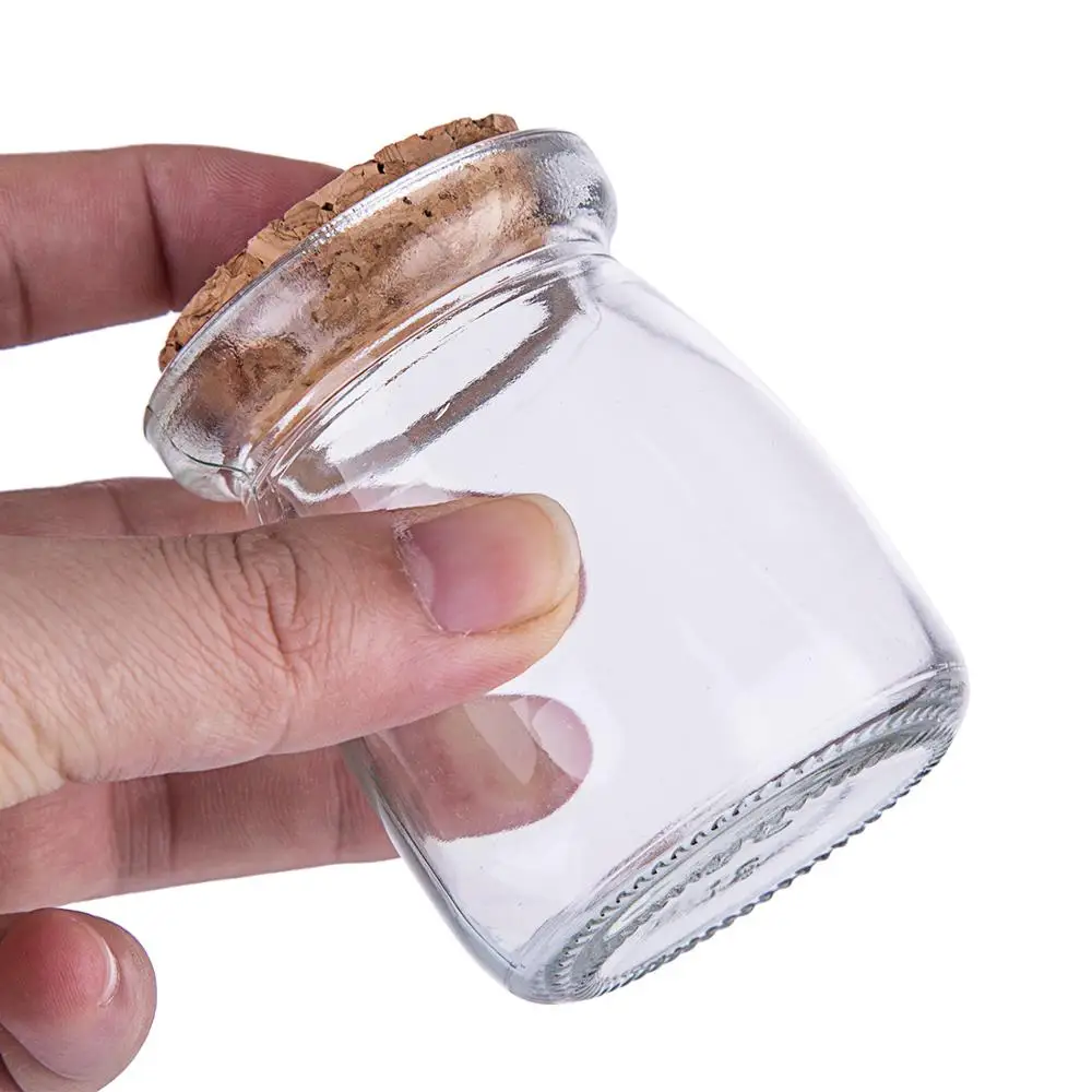 Прозрачная стеклянная бутылка 100 мл с деревянной пробкой 1/5/10 шт. |