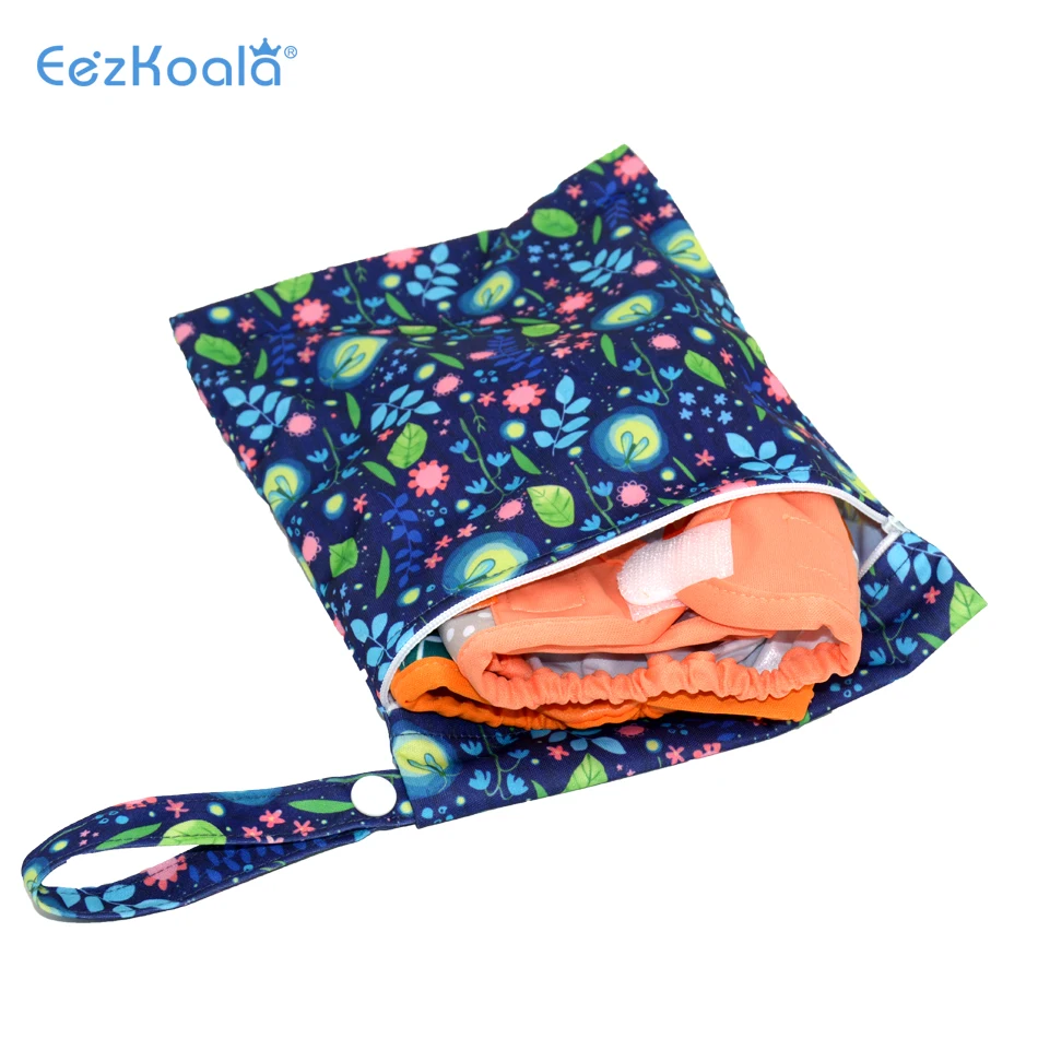 EezKoala-Mini bolsa h&uacute;meda para pa&ntilde;al de tela para beb&eacute;, bolsa para almohadillas menstruales de 18x25cm, impermeable, Reusable y lavable-5