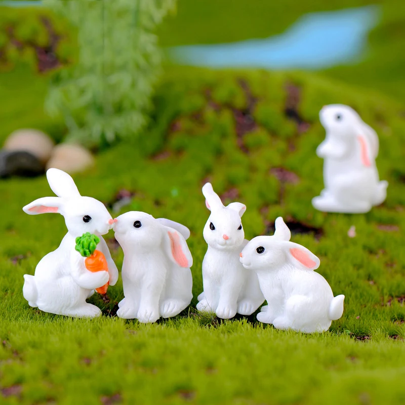 Миниатюрный маленький кролик сказочный сад миниатюрные украшения для дома