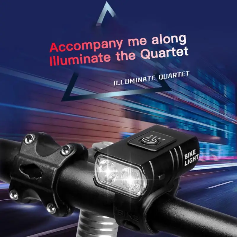 

USB Charging Road Bike Light Alloy Charged Display Double Light Warning Light Riding Headlight Accesorios Para Bicicleta