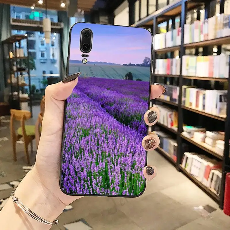 

Simple lavender Purple flowers luxury design Phone Case shell For Huawei honor Mate P 10 20 30 40 Pro 10i 9 10 20 8 x Lite