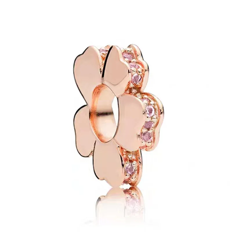 

Amas Hot Sale 925 Sterling Silver Moshang flowers bloom with creative beads Fit Original Bracelet Women Jewelry Making Gift