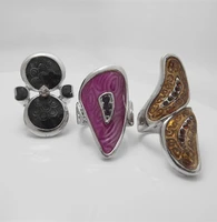 wholesale 11 pcs mixed irregular shape style zircon gold alloy ring fashion jewelry