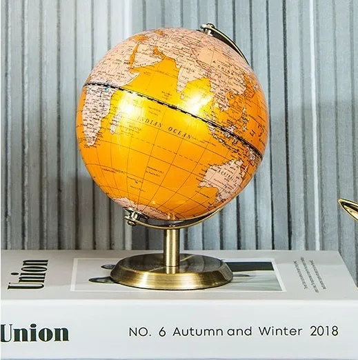 

European Metal Base Plastic Sphere Multi-language Customizable Globe Decoration Geography Teaching Supplies Home Ornament Crafts