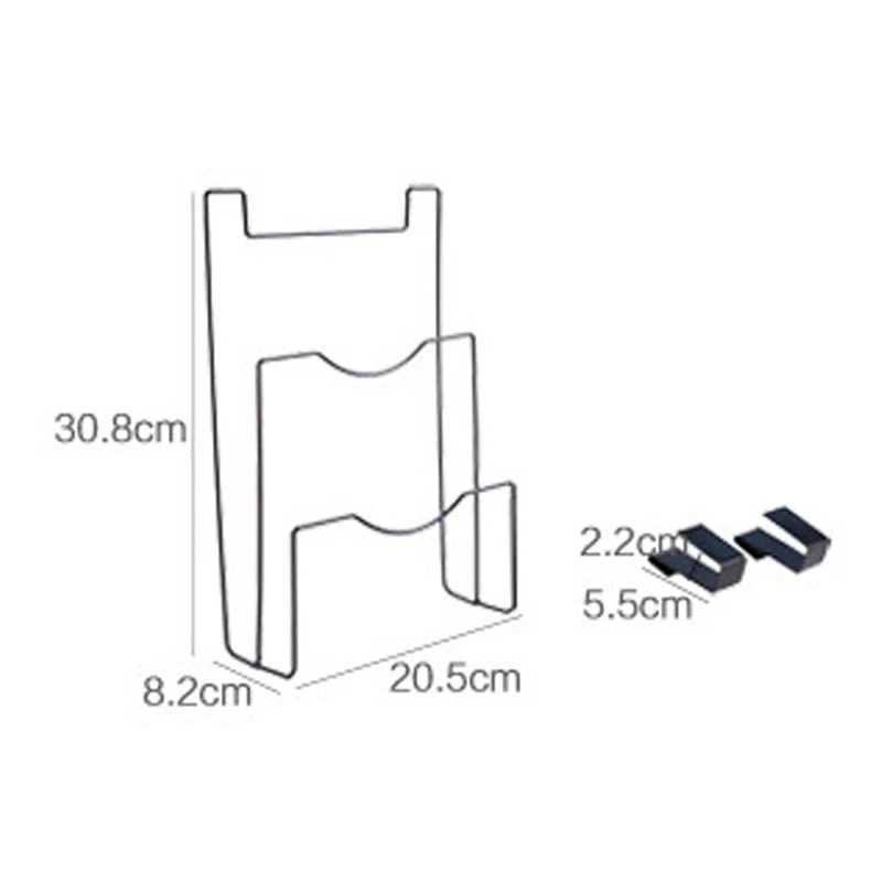 

Iron Double Layers Door Back Type Pot Lid Holder Free Punching Rack Wall-mounted Cutting Board Drain Stand Kitchen Storage Tools
