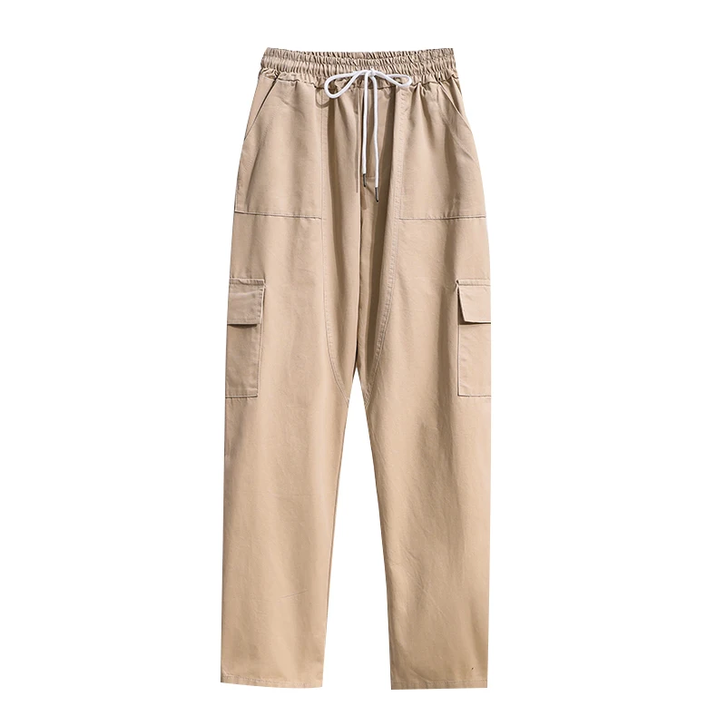 

DIMANAF Plus Size Slacks Pants Women High Waist Patchwork Straight Female Overalls Long Trousers Oversize Style Loose Pants 5XL