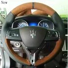 Для Maserati Ghibli Quattroporte изготовленные на заказ удобные туфли на нескользящей подошве; Прошито вручную кожаный чехол рулевого колеса автомобиля, автомобильные аксессуары