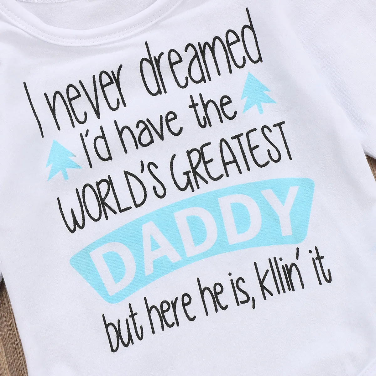 Daddy Cloud 3Pcs Newborn Toddler Infant Baby Boys Girls Romper Pants Hat 3pcs Clothes Outfit Set | Детская одежда и обувь