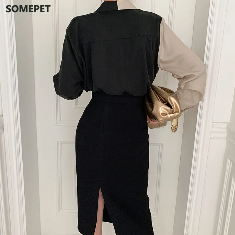 

Puff Sleeve Women Blouse New Spring Office Lady Button Turn Down Collar Shirts for Women Plus Size Ladies Fashion Clothing