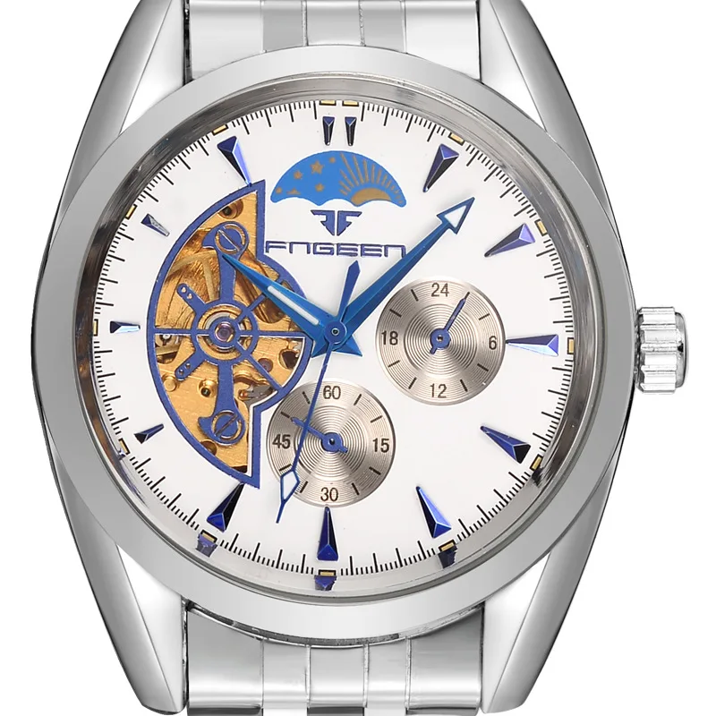 2019 Для мужчин часы Скелетон Мужские автоматические механические