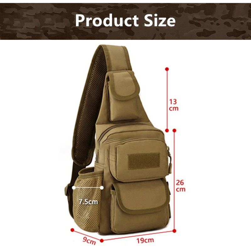 Fiyat Açık Sırt çantası Su şişesi Göğüs çantası Taktik Tek Omuz Askılı çanta Naylon Aşınma Direnci Su Geçirmez Kaplama Sırt çantası