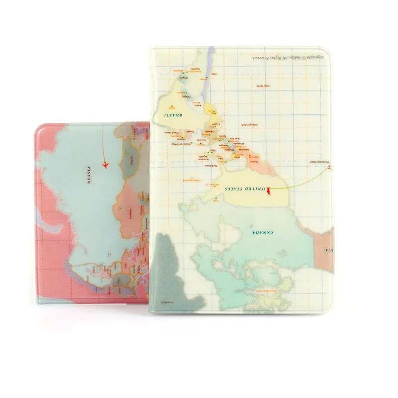 Чехол для паспорта из ПВХ с изображением карты мира дорожный кошелек Женский