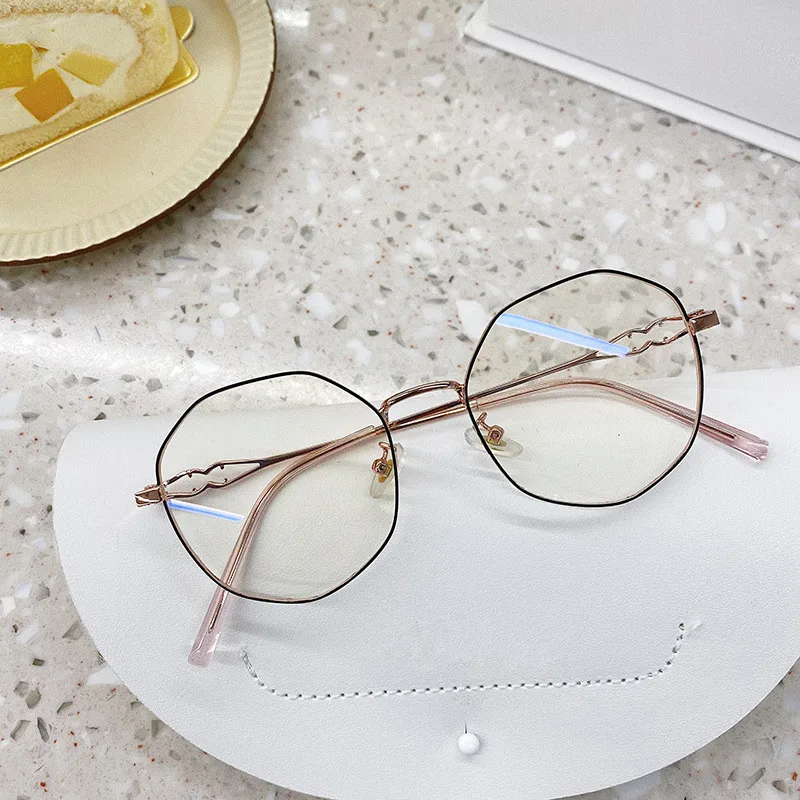 

VWKTUUN Metal Alloy Optical Glasses Frame Women Myopia Glasses Frames Vintage Anti Blue Light Glasses Womens Reading Glasses