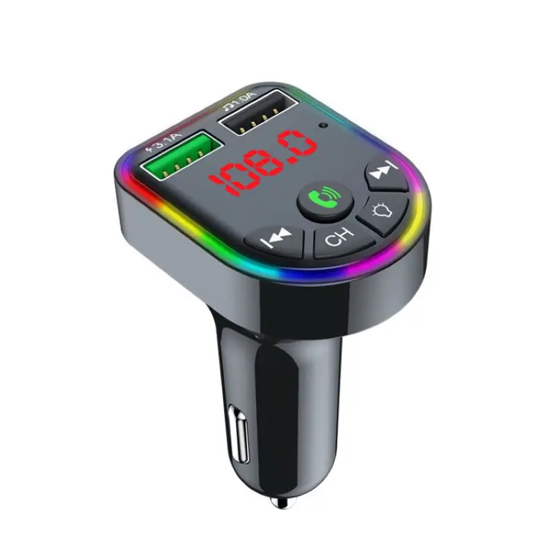 F5 Automotive MP3 Player Bluetooth Receiver Is Exposed to the Ambience Light Vehicle Car Cigarette Lighter | Обустройство дома