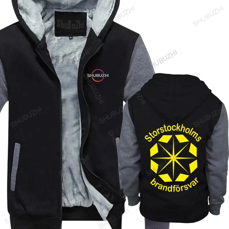 

men's shubuzhi brand thick hoodies winter jacket Storstockholms Brandforsvar Stockholm unisex fashion fleece outwear hoody