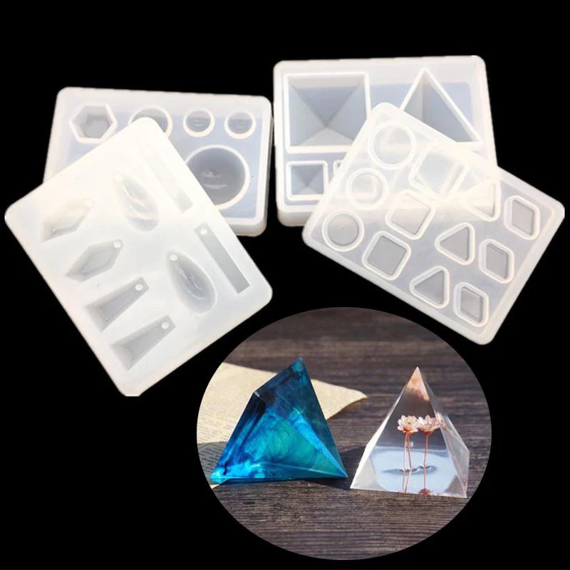 

DIY Resin Mold Silicone Mold Durable UV Molding Crystal Drop Mould Handmade Gifts Jewelry Pendant Portable Geometry Mold New