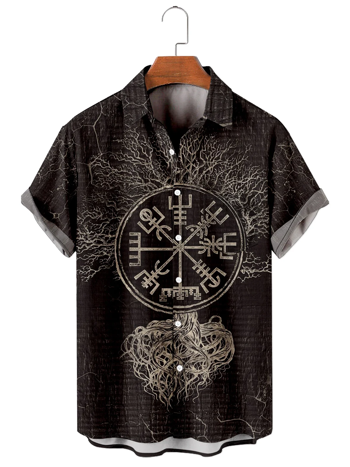 

2021 Men's Short Sleeve Lapel Shirt Large Size geometry 22 3D Printed Men's Shirt with Pockets