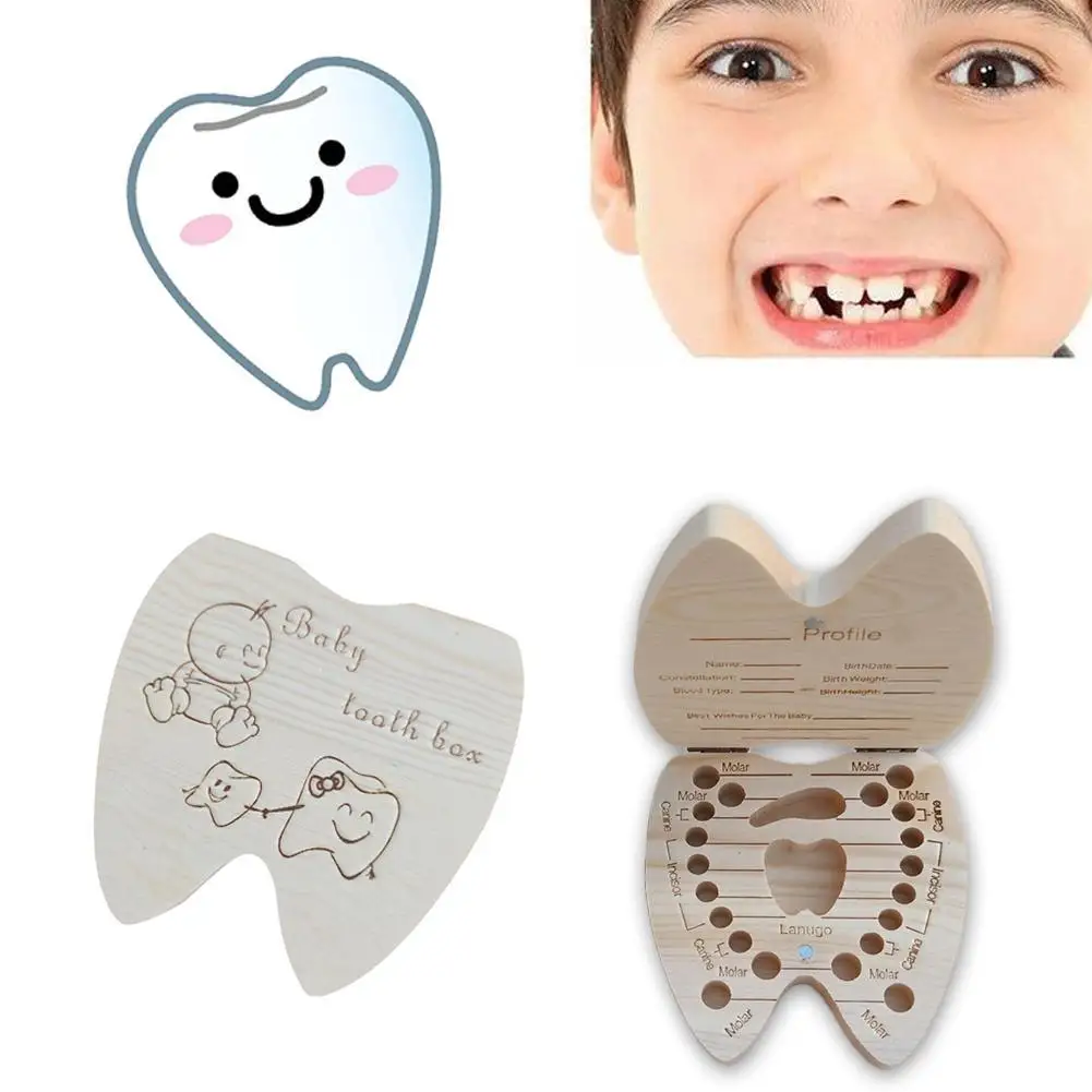 

Baby Wooden Deciduous Tooth Box Children Umbilical Cord Baby Boys Box Teeth Storage Girls Gift Souvenirs Save Collect Organ H0Y4