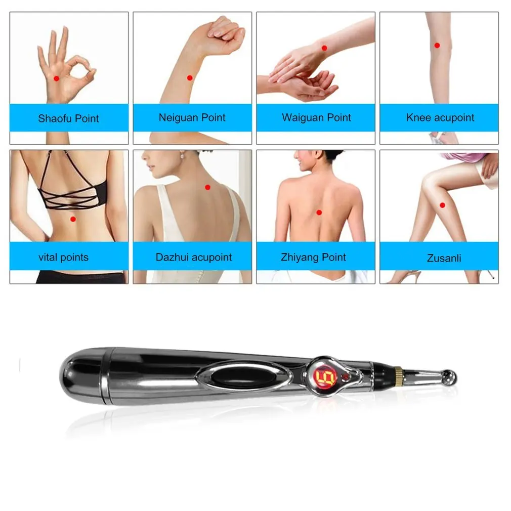 Electric Acupuncture Point Massage Pen Pain Relief Laser Therapy Electronic Meridian Energy Body Head Back Neck Leg Massager |