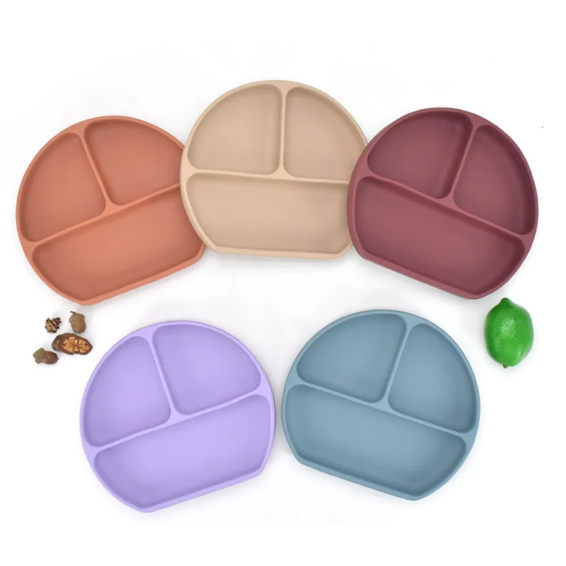 

330gBaby Silicone Dining Plate With Sucker BPA Free Waterproof Feeding Lunch Tableware Kitchen Fruit Dishes Children Plates Bowl