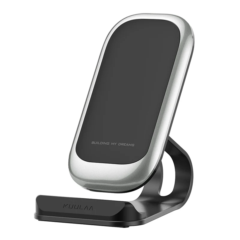 Silver KUULAA Qi Беспроводное зарядное устройство 10 Вт для iPhone X XS 8 XR samsung S9 Xiaomi быстрая Беспроводная зарядная док-станция держатель для телефона зарядное устройство - Цвет: Silver