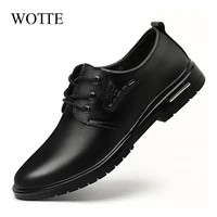wotte new men leather shoes business mens dress shoes fashion casual wedding shoes comfortable pointed solid color men shoes