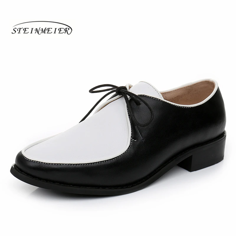 Женские зимние оксфорды Женская обувь из натуральной телячьей кожи на плоской