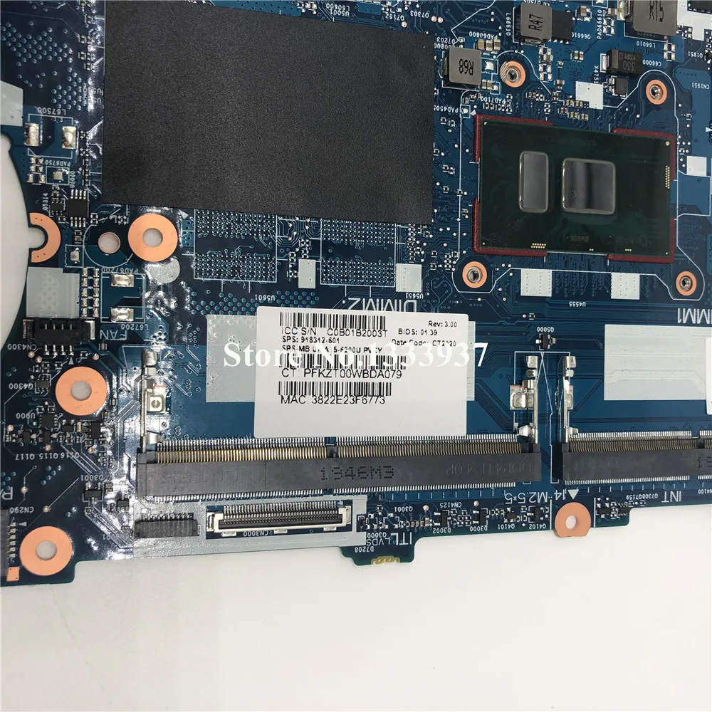 Для HP EliteBook 850 G3 840 Материнская плата ноутбука i5-6200U 6050A2892401 918312-001 918312-501 918312-601